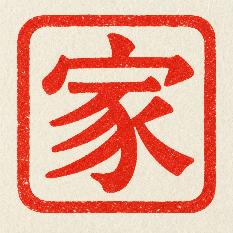 Family (家) as a cinnabar seal