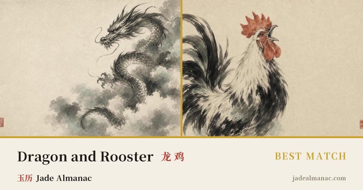 Share card: Dragon and Rooster, Best match in the Chinese zodiac