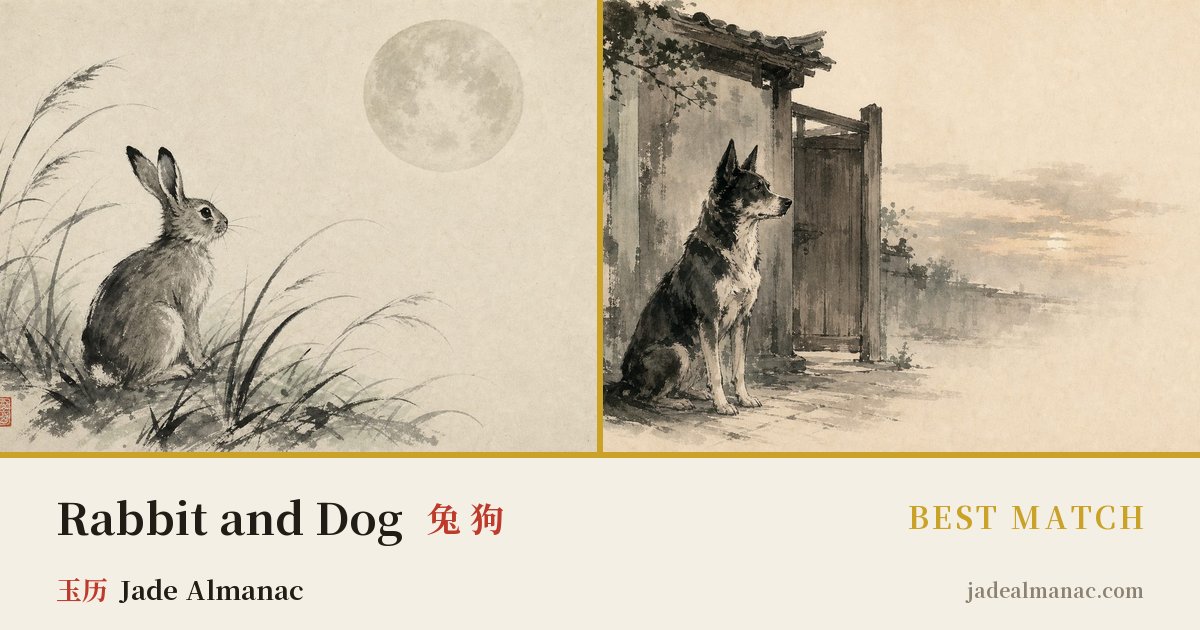 Share card: Rabbit and Dog, Best match in the Chinese zodiac