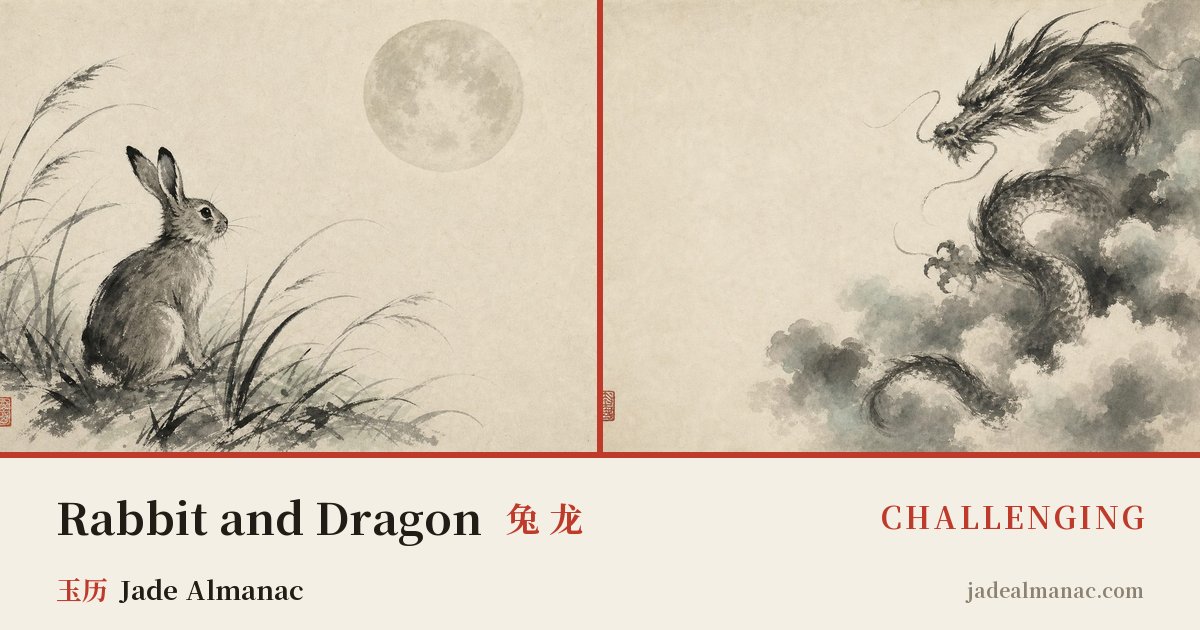 Share card: Rabbit and Dragon, Challenging in the Chinese zodiac