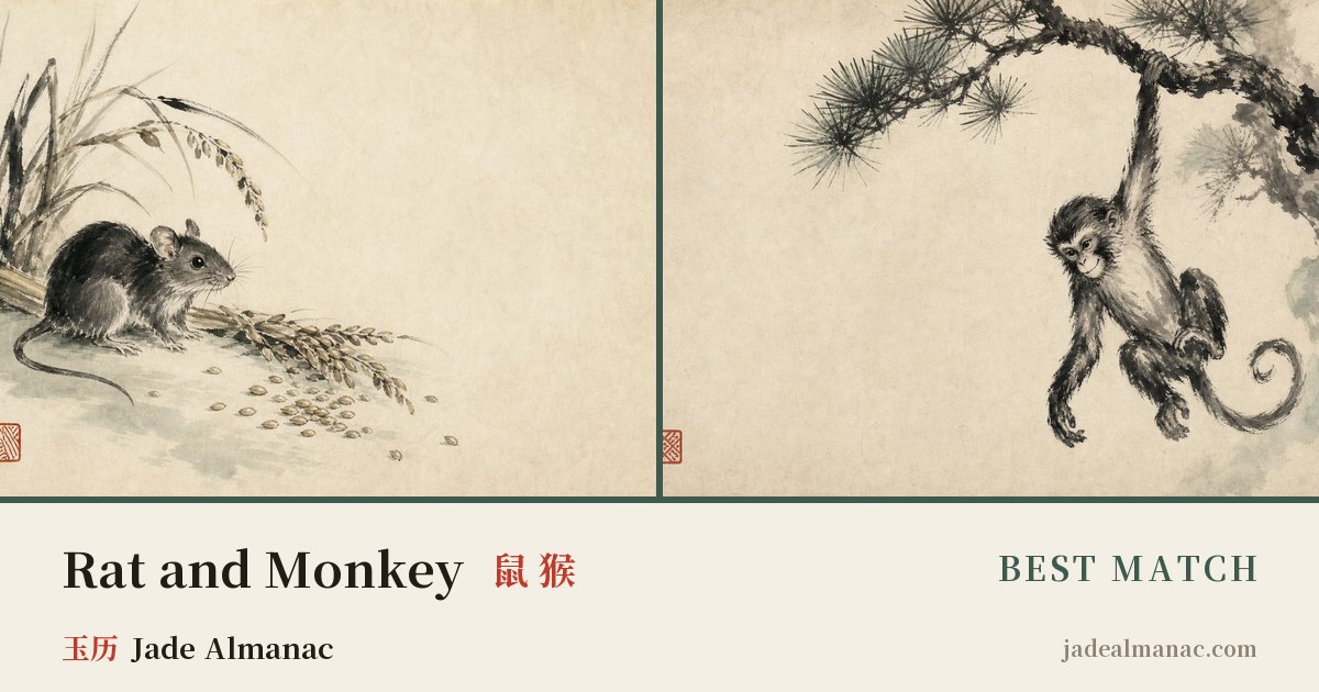 Share card: Rat and Monkey, Best match in the Chinese zodiac