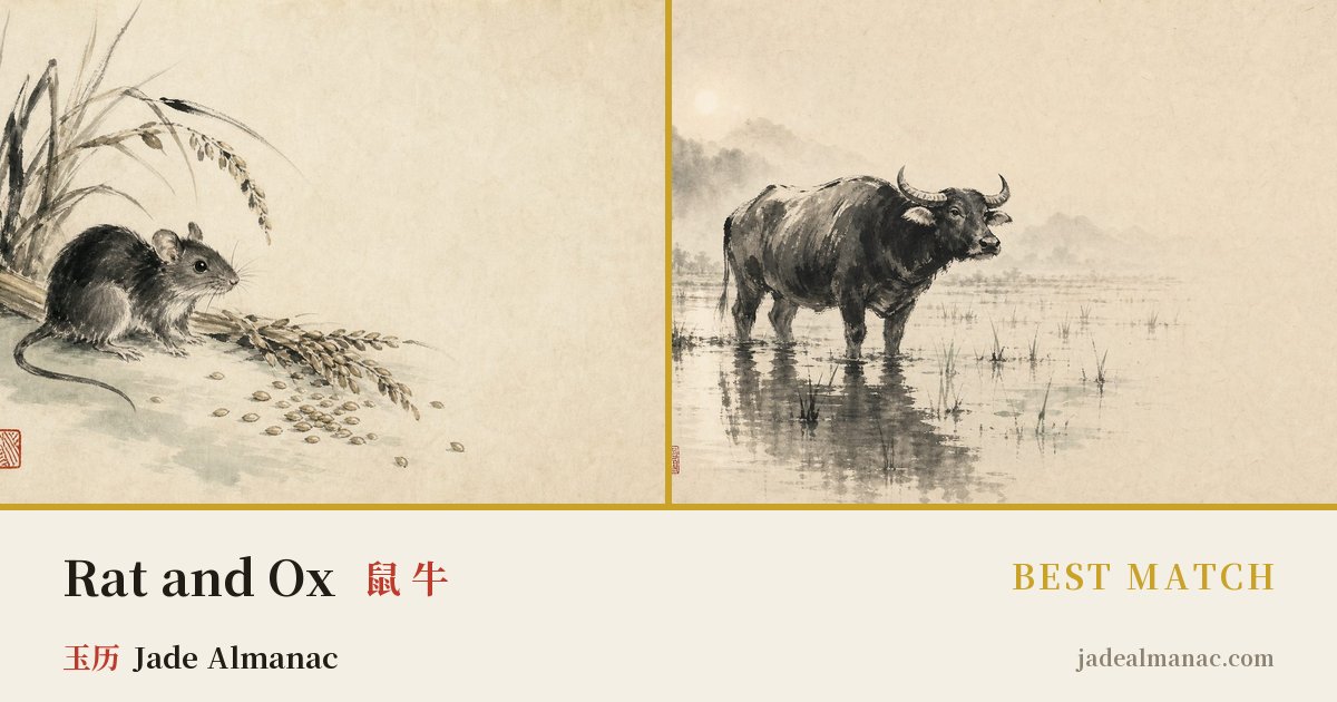 Share card: Rat and Ox, Best match in the Chinese zodiac