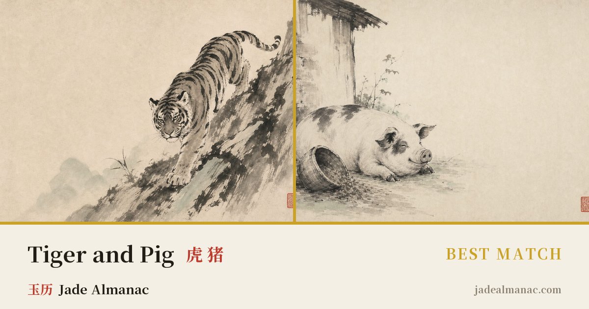 Share card: Tiger and Pig, Best match in the Chinese zodiac