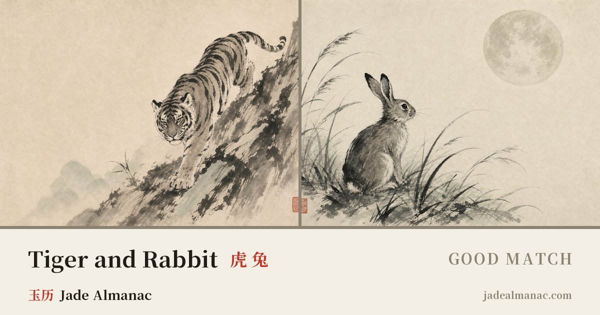Share card: Tiger and Rabbit, Good match in the Chinese zodiac