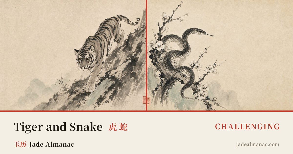 Share card: Tiger and Snake, Challenging in the Chinese zodiac