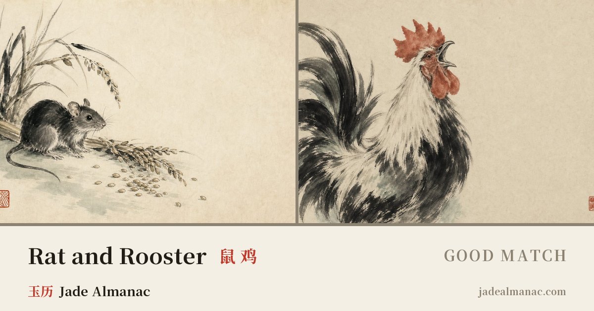 Share card: Rat and Rooster, Good match in the Chinese zodiac