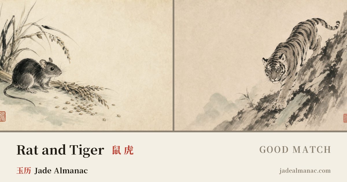 Share card: Rat and Tiger, Good match in the Chinese zodiac