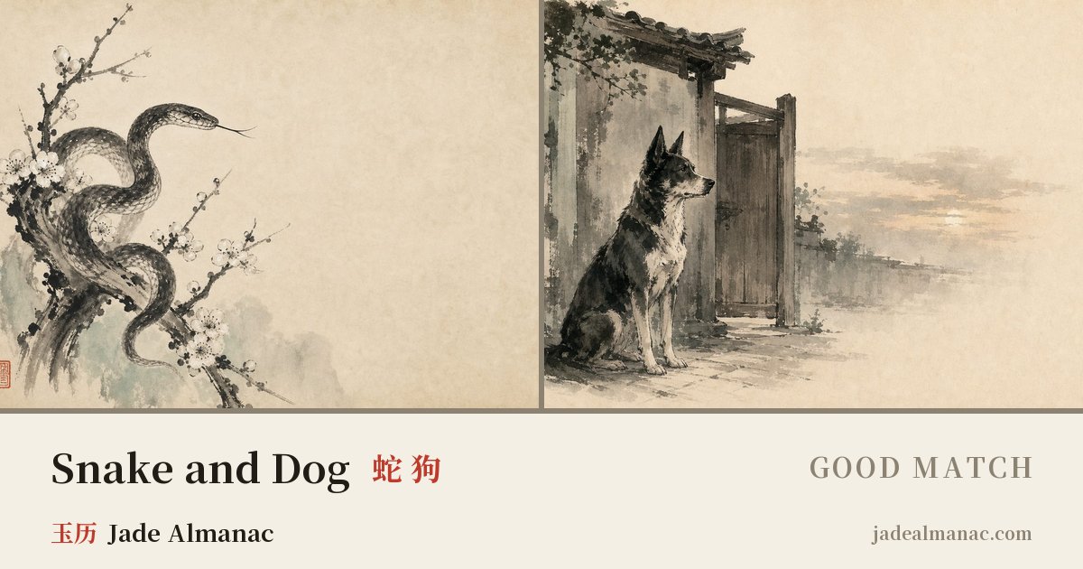 Share card: Snake and Dog, Good match in the Chinese zodiac